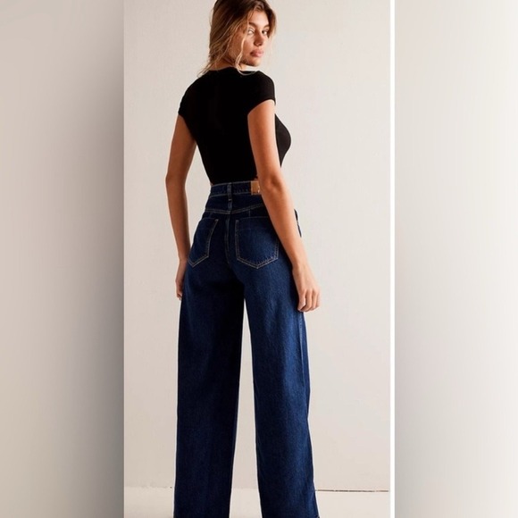 Free People CRVY Gia Wide-Leg‎ Jeans / Baltic Blue / 31 / NWT - Picture 3 of 5